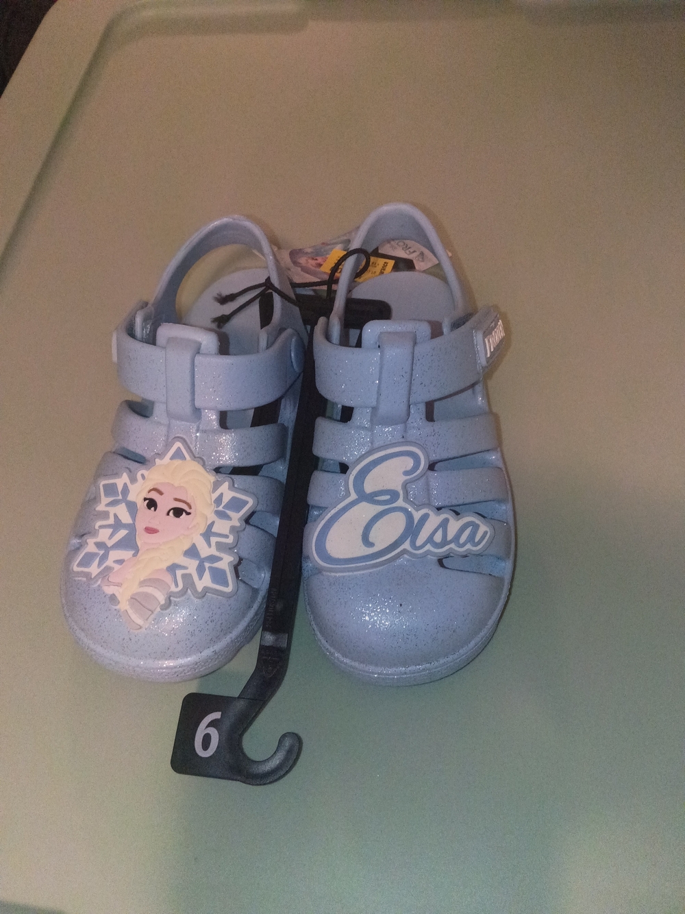 Disney Elsa Glitter Light Blue Jelly Sandals